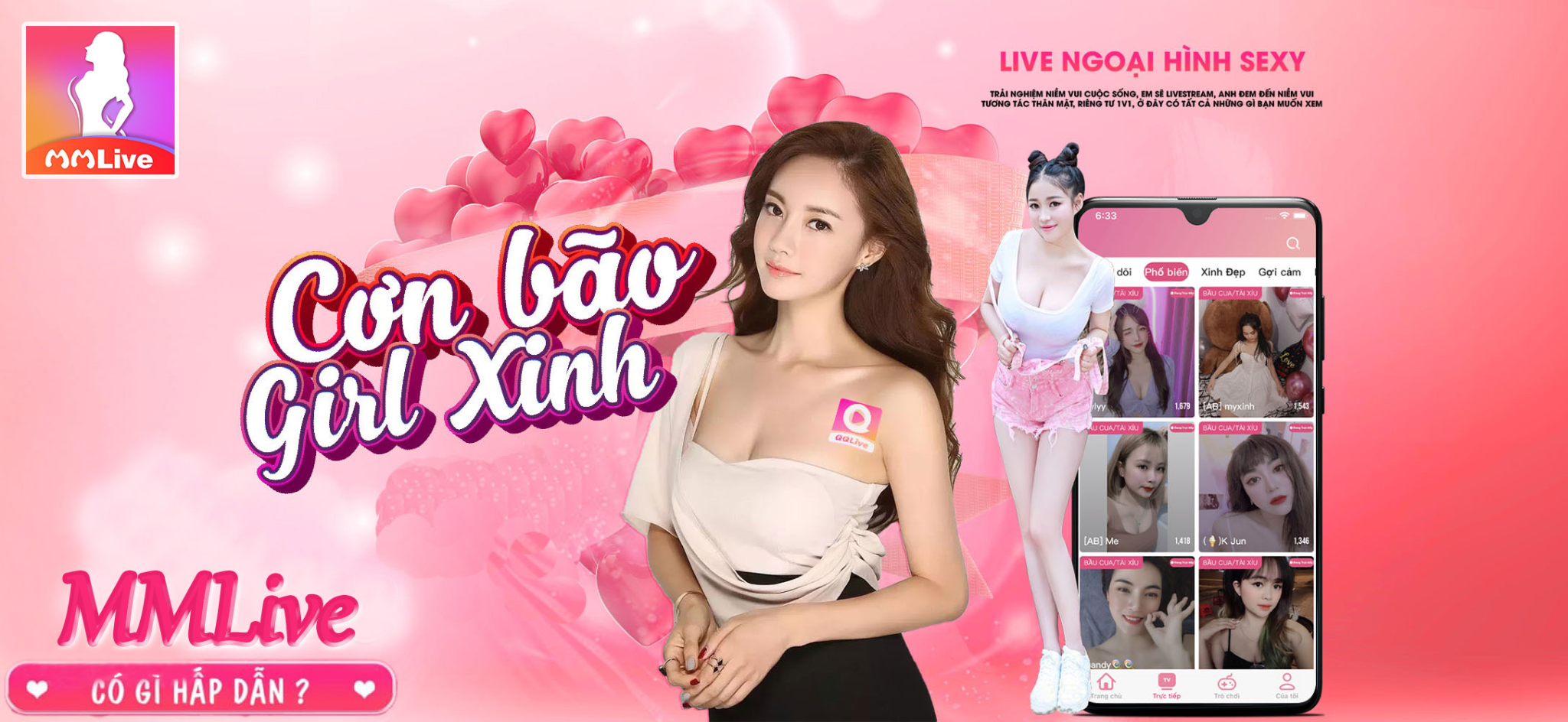 Gái xinh live show nhiều, chất lượng