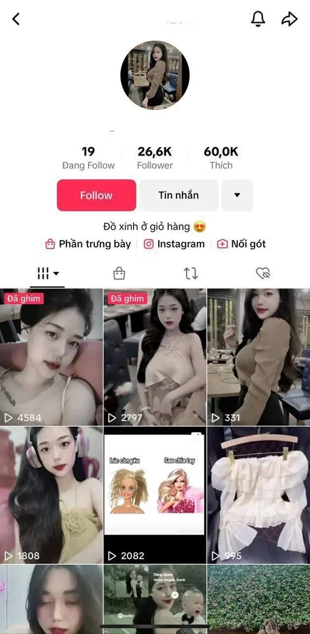 kenh tiktok chinh thuc cua gai xinh hoai ngoc